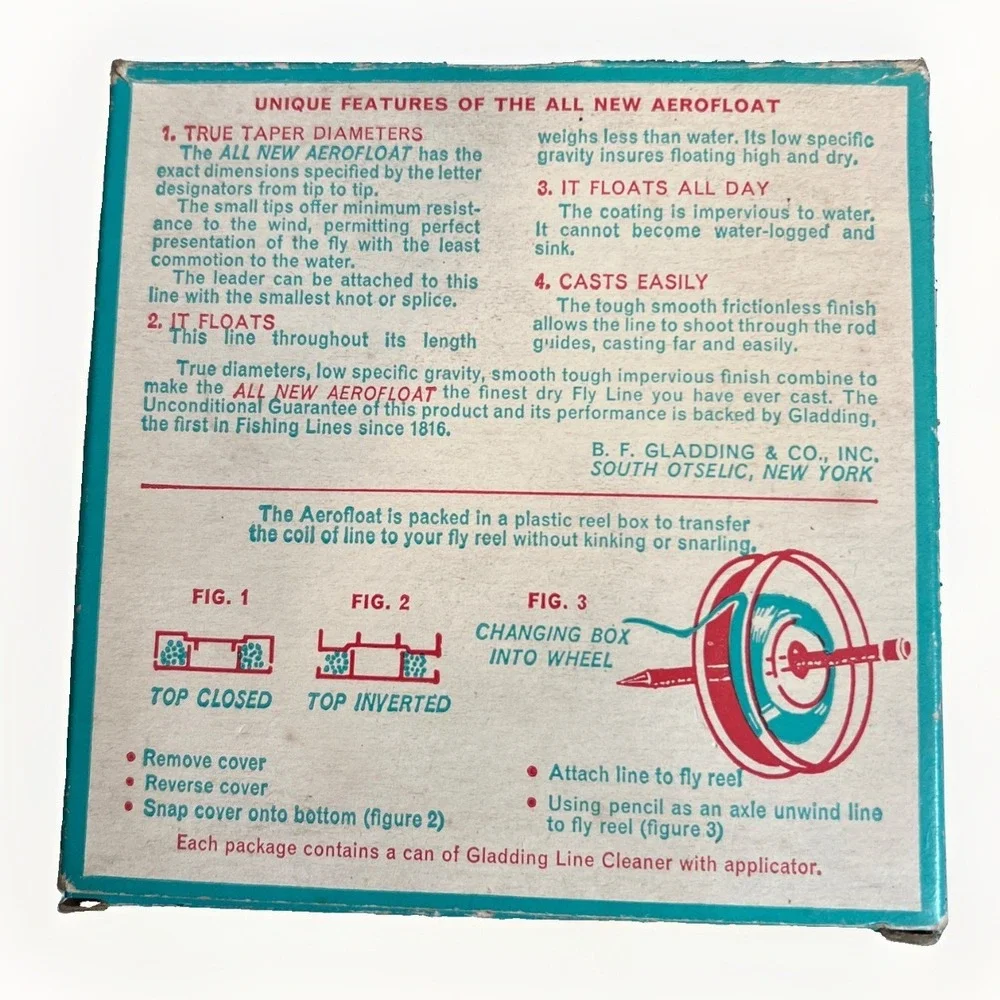 Vintage Gladding Aerofloat HDH DT-5-F Floating Fly Line 30 Yds Box USA